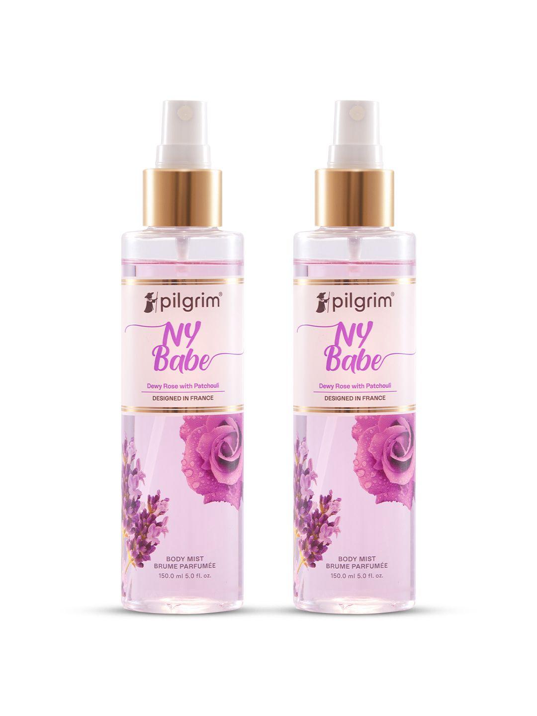 pilgrim set of 2 ny babe long lasting fragrance body mist-150ml each