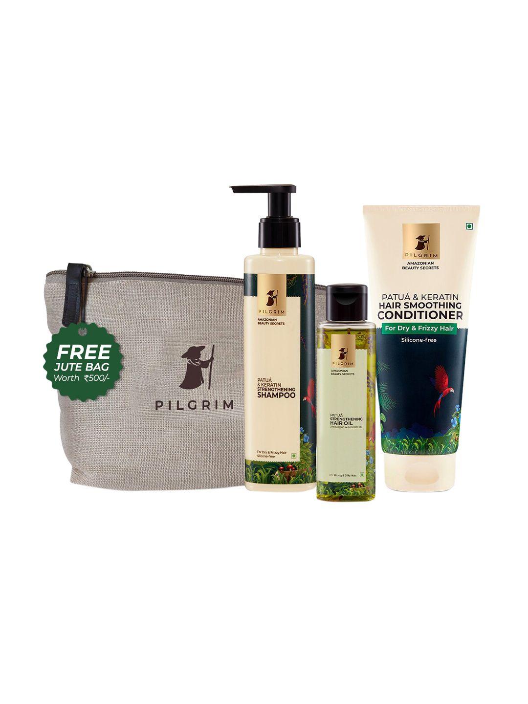 pilgrim amazonian beauty secrets non-frizzy patu & keratin hair essential kit