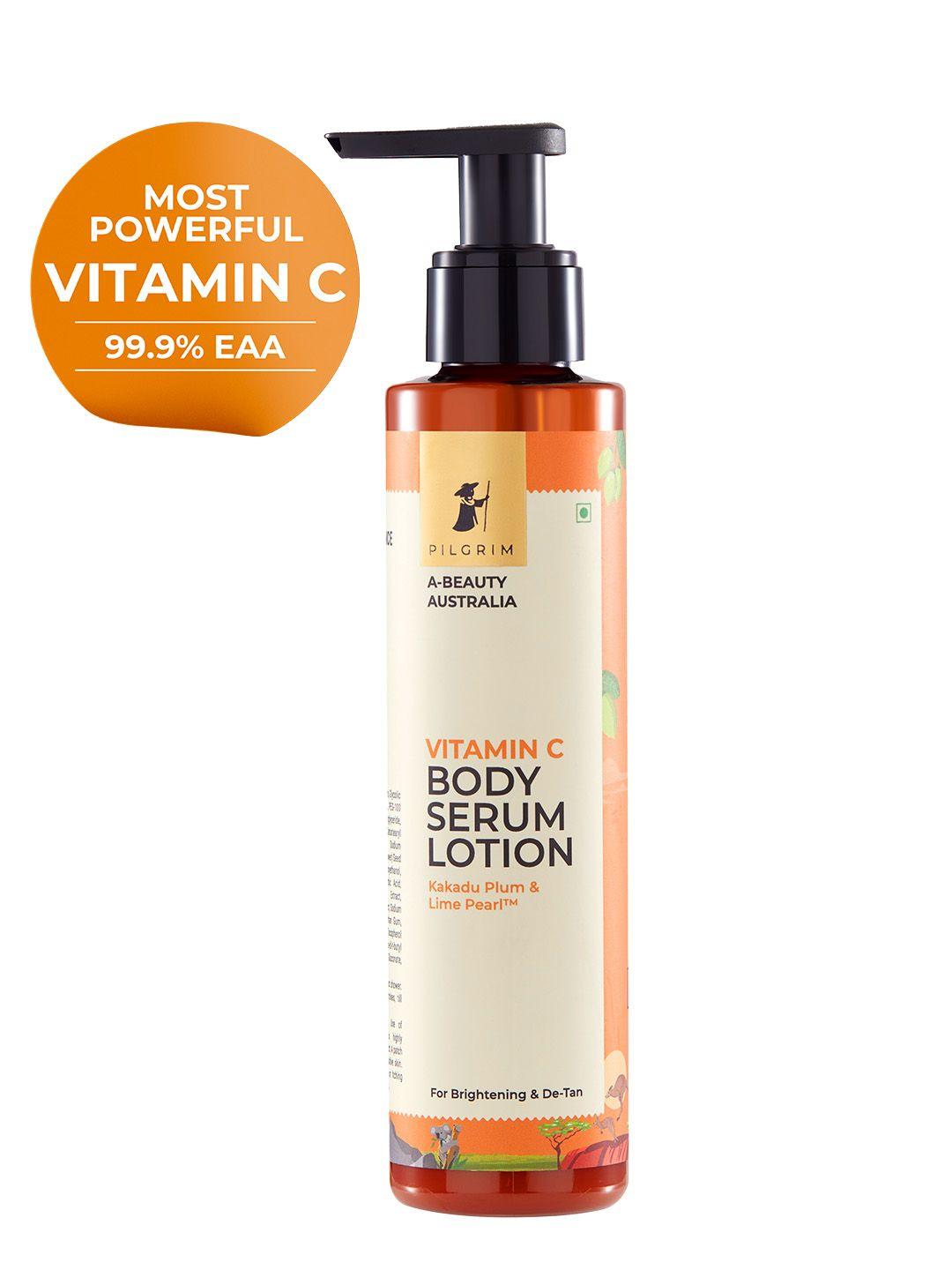 pilgrim vitamin c body serum lotion with kakadu plum & lime pearl for de-tan - 150ml