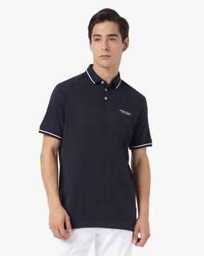 pima cotton polo t-shirt with contrast piping