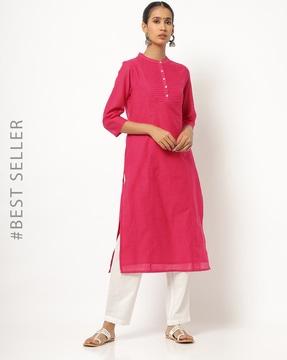 pin tucked straight kurta