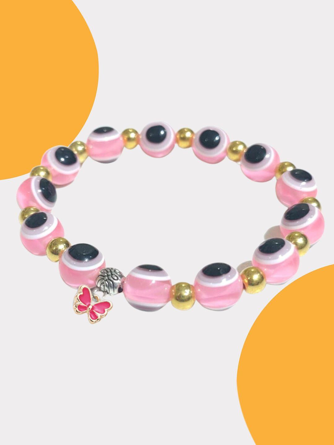 pinapes artificial beaded elasticated slip-on bracelet