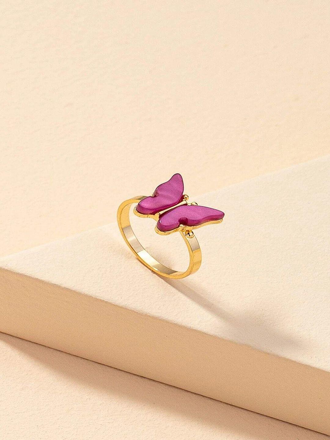 pinapes butterfly shaped alloy finger ring