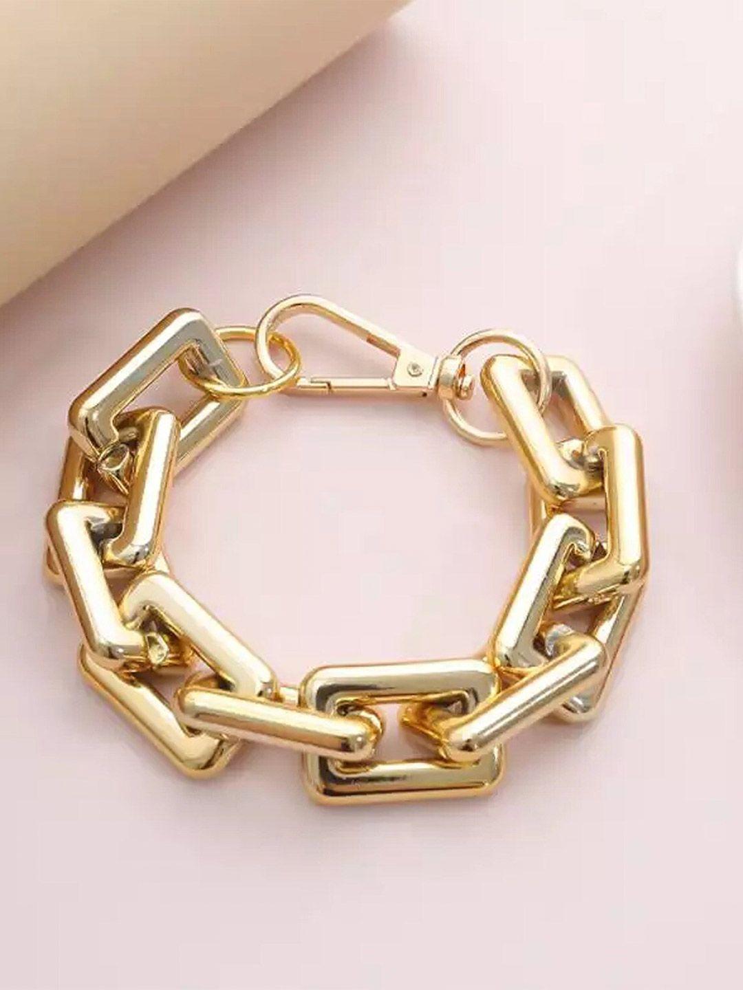 pinapes gold-plated oxidised link bracelet