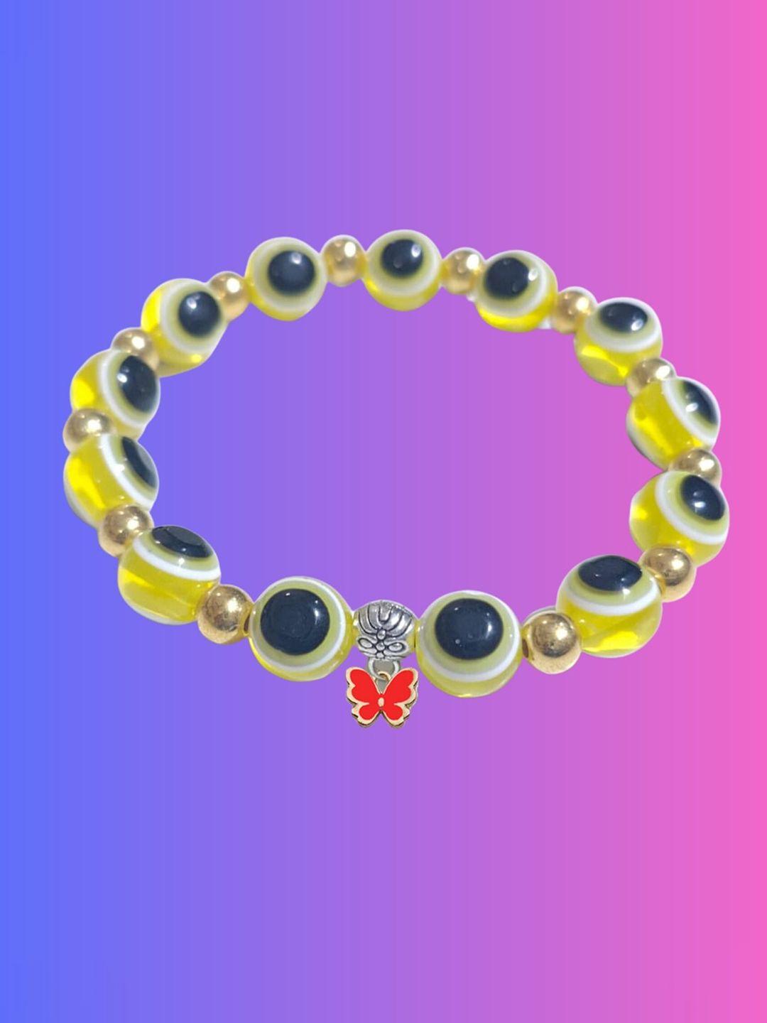 pinapes multi beaded elasticated bracelet