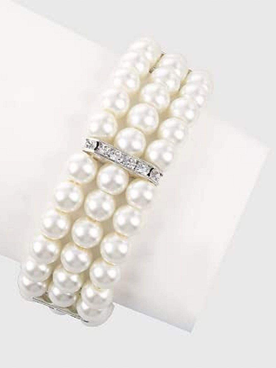 pinapes pearls oxidised brass-plated bangle-style bracelet
