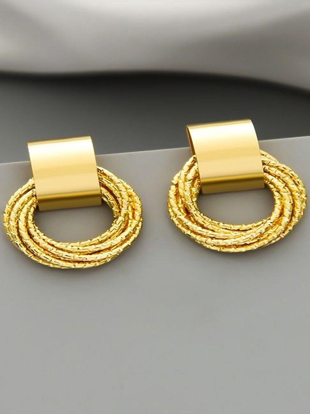 pinapes set of 2 gold-plated geometric drop earrings