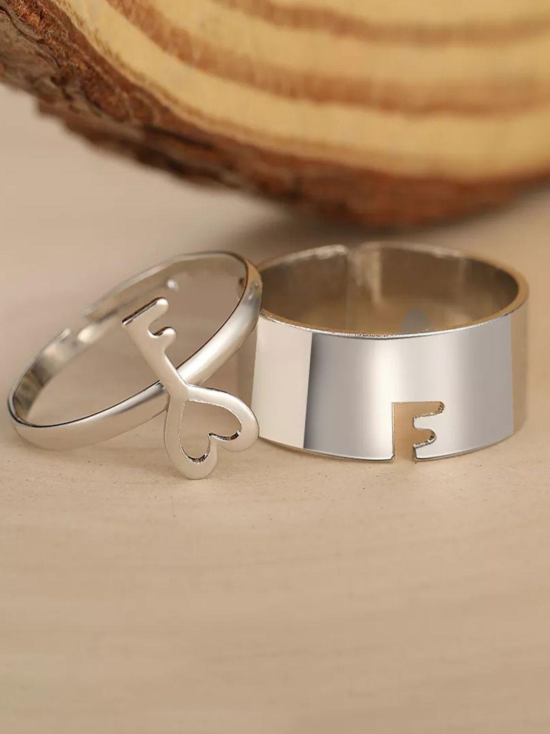 pinapes set of 2 silver-plated finger ring
