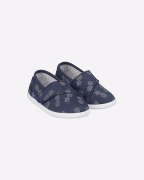 pineapple print shoes with velcro fastening