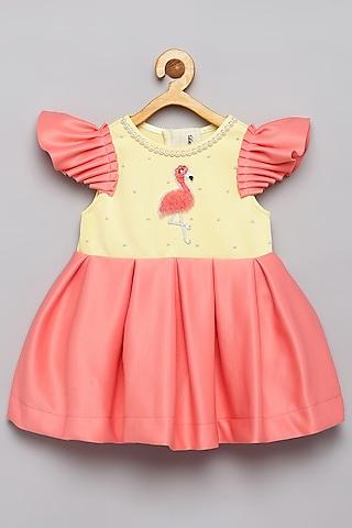 pink & yellow lycra dress for girls