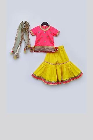pink & yellow sharara set for girls