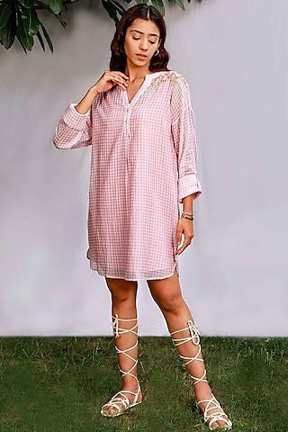 pink blended silk tunic