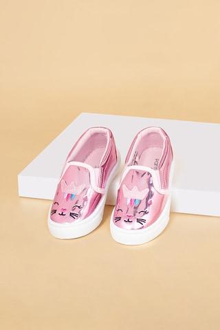 pink cat face upper casual girls casual shoes