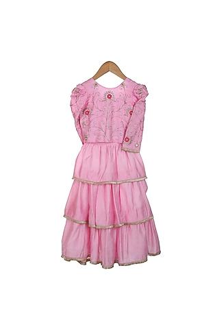 pink-cotton-&-chanderi-lehenga-set-for-girls