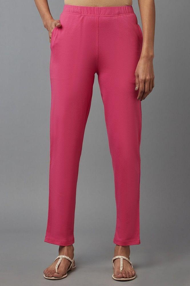 pink cotton lycra jersy pants