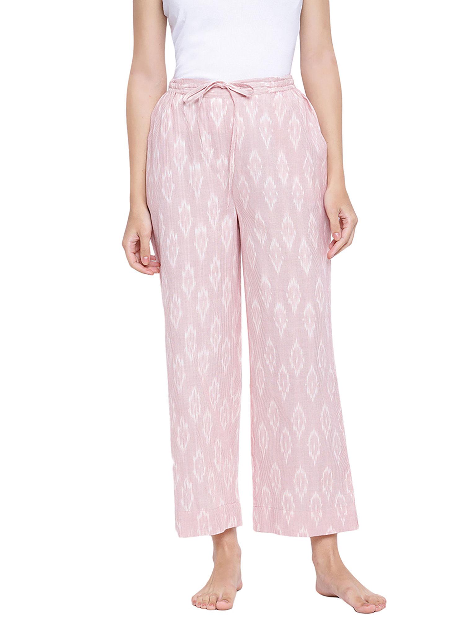 pink cotton printed pyjamas