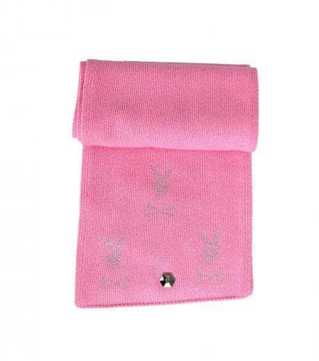 pink crystal logo scarf