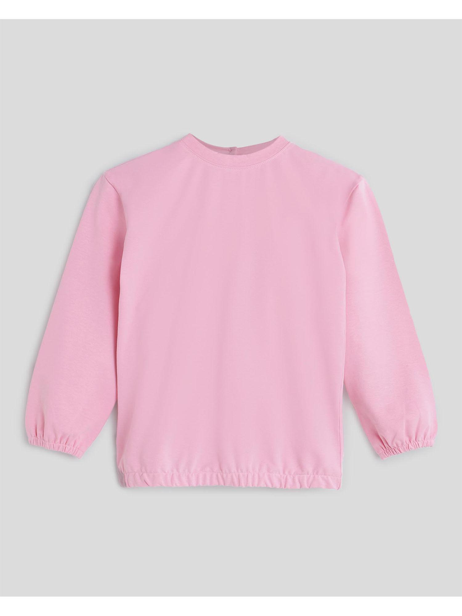pink drop shoulder sweatshirt