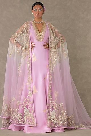 pink-dupion-silk-foil-printed-&-dori-work-gown-with-trail