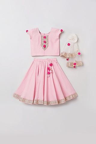 pink-embroidered-lehenga-set-for-girls