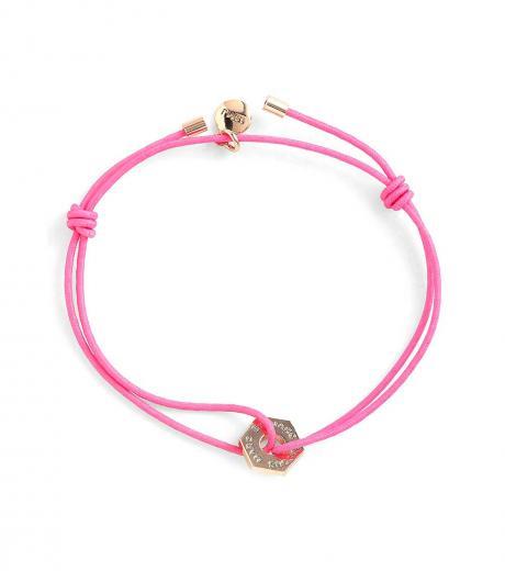 pink friendship bolt cord bracelet
