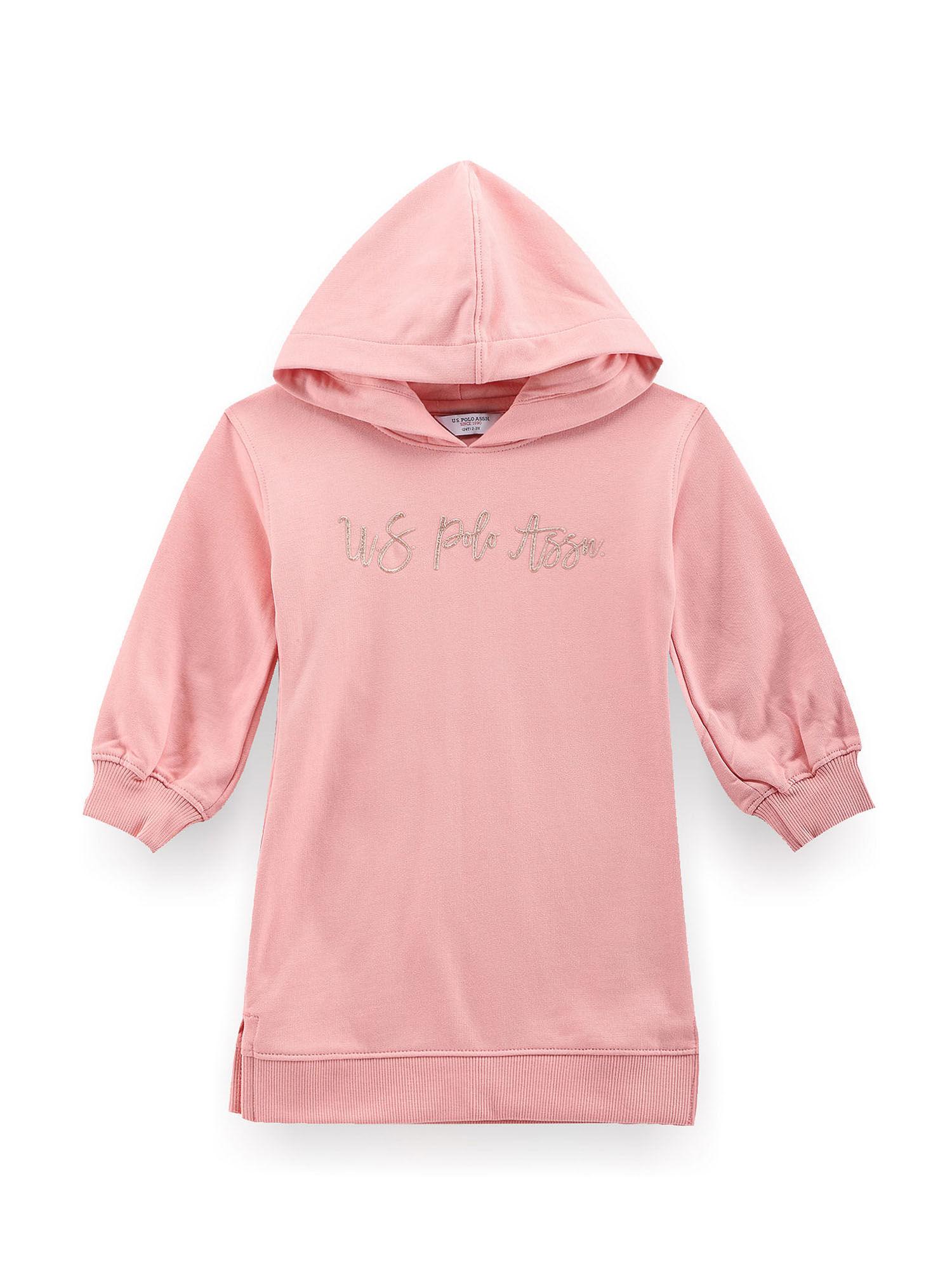 pink girls hooded sweat dress