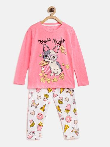pink girls pyjama set
