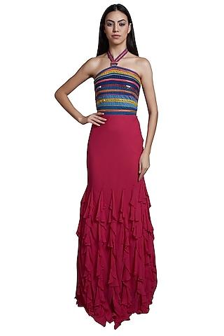 pink-indo-western-gown-with-denim-detailing