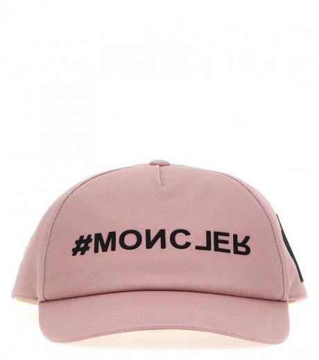 pink logo printed cap