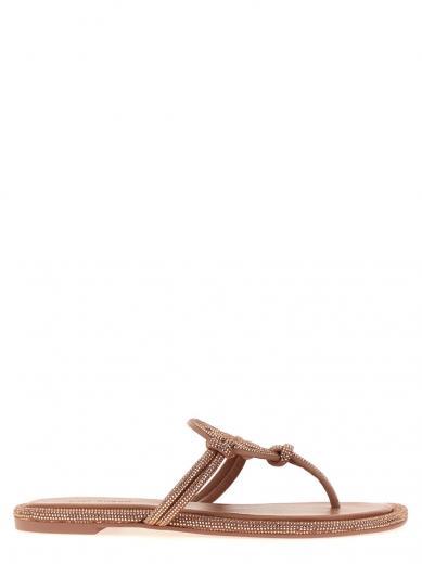 pink miller knotted pave sandals