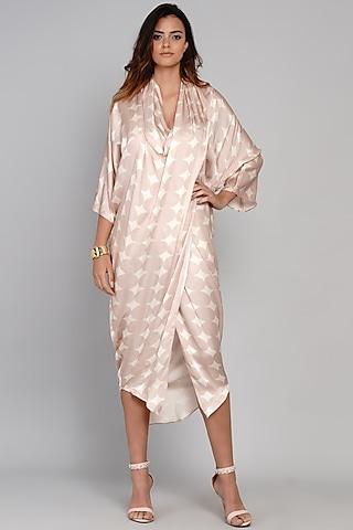 pink modal printed dress