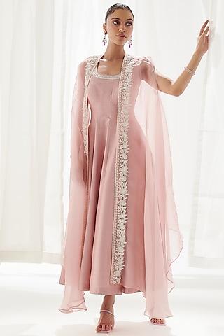 pink-organza-embroidered-cape-set