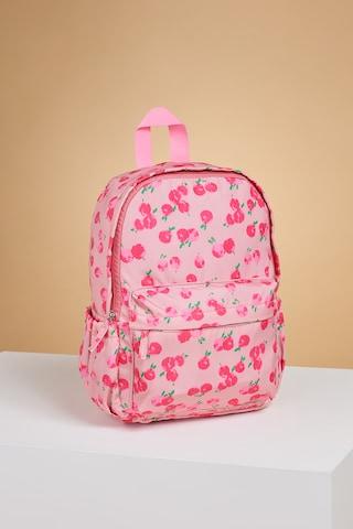 pink print casual nylon girls backpack
