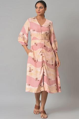 pink print dress