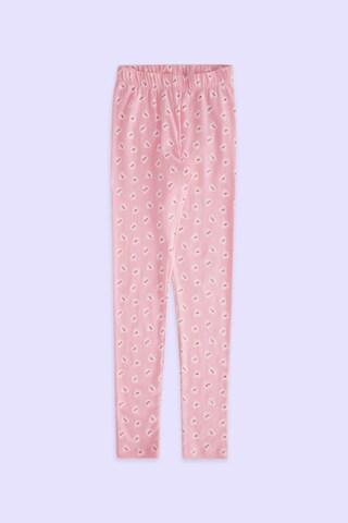 pink print full length mid rise casual girls regular fit leggings