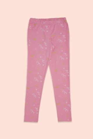 pink printed ankle-length casual girls regular fit leggings