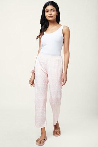 pink printed ankle-length sleepwear women regular fit pyjama