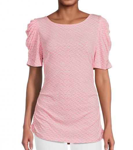 pink printed ruched top