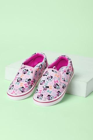 pink printeded casual girls character shoes