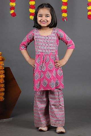pink-pure-cotton-printed-sharara-set-for-girls
