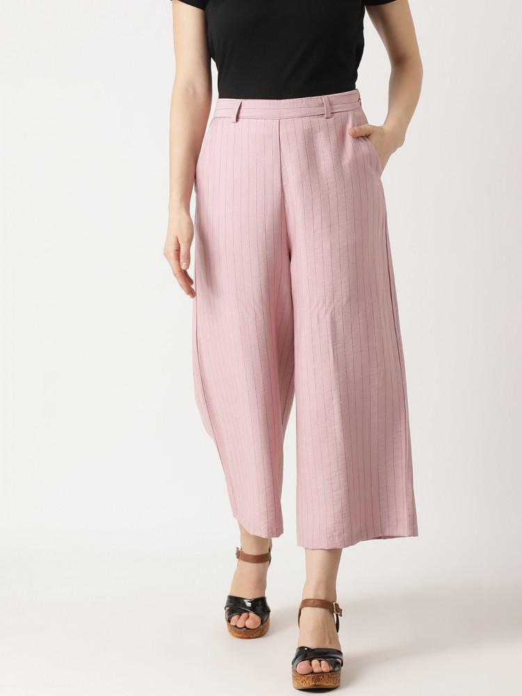 pink regular fit culotte