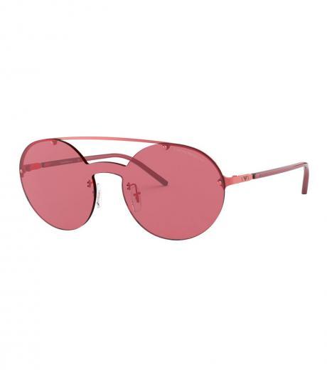 pink rimless aviator sunglasses
