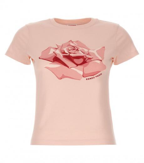 pink rose print t-shirt