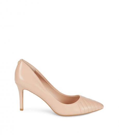 pink roulle leather point-toe pumps