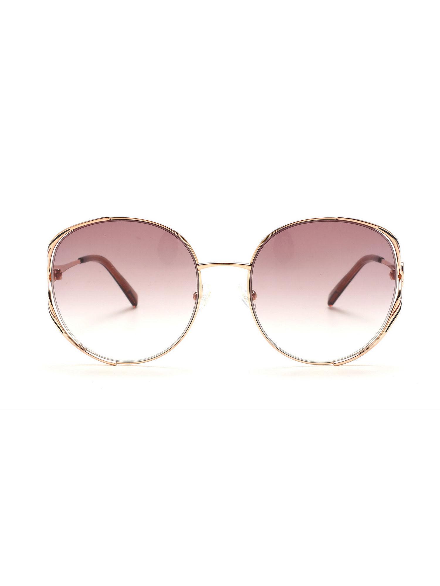pink round sunglasses full rim rose gold frame with gradient