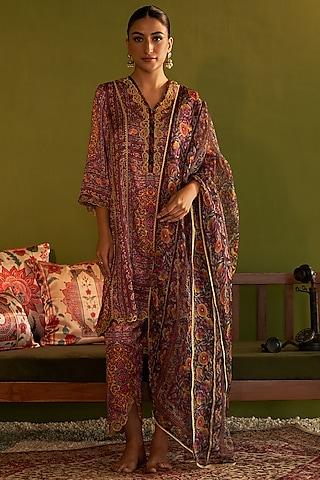 pink-satin-silk-printed-&-zari-embroidered-kurta-set