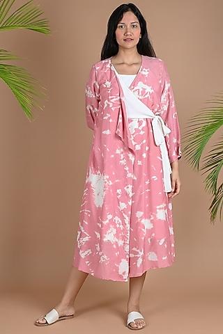 pink shibori dyed dress