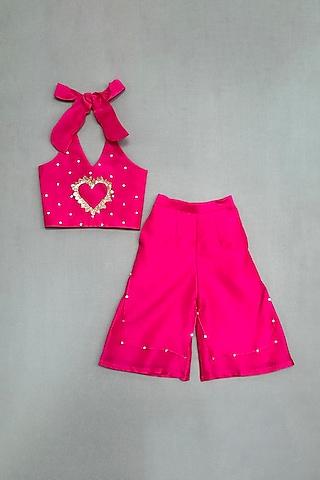 pink-silk-heart-shaped-sequins-embroidered-co-ord-set-for-girls