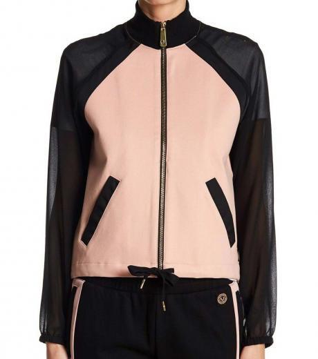 pink sleeve chic track jacket