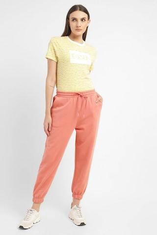 pink solid ankle-length casual women regular fit jogger pants